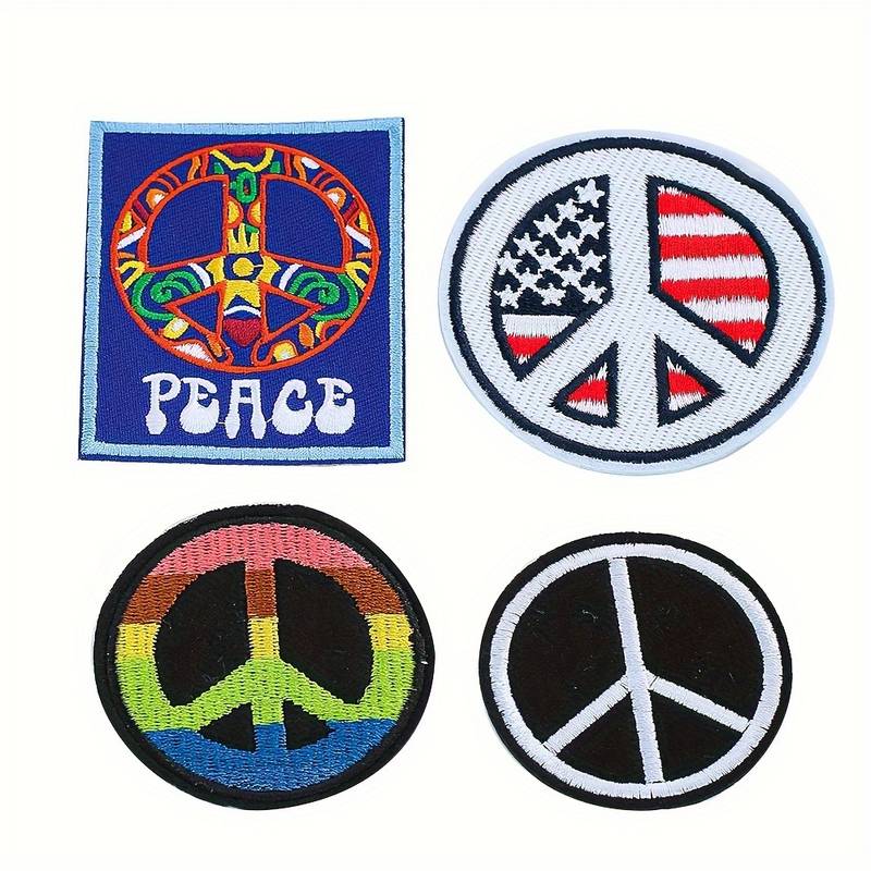 Rainbow Peace Symbol Patches Diy Stickers Embroidery - Temu